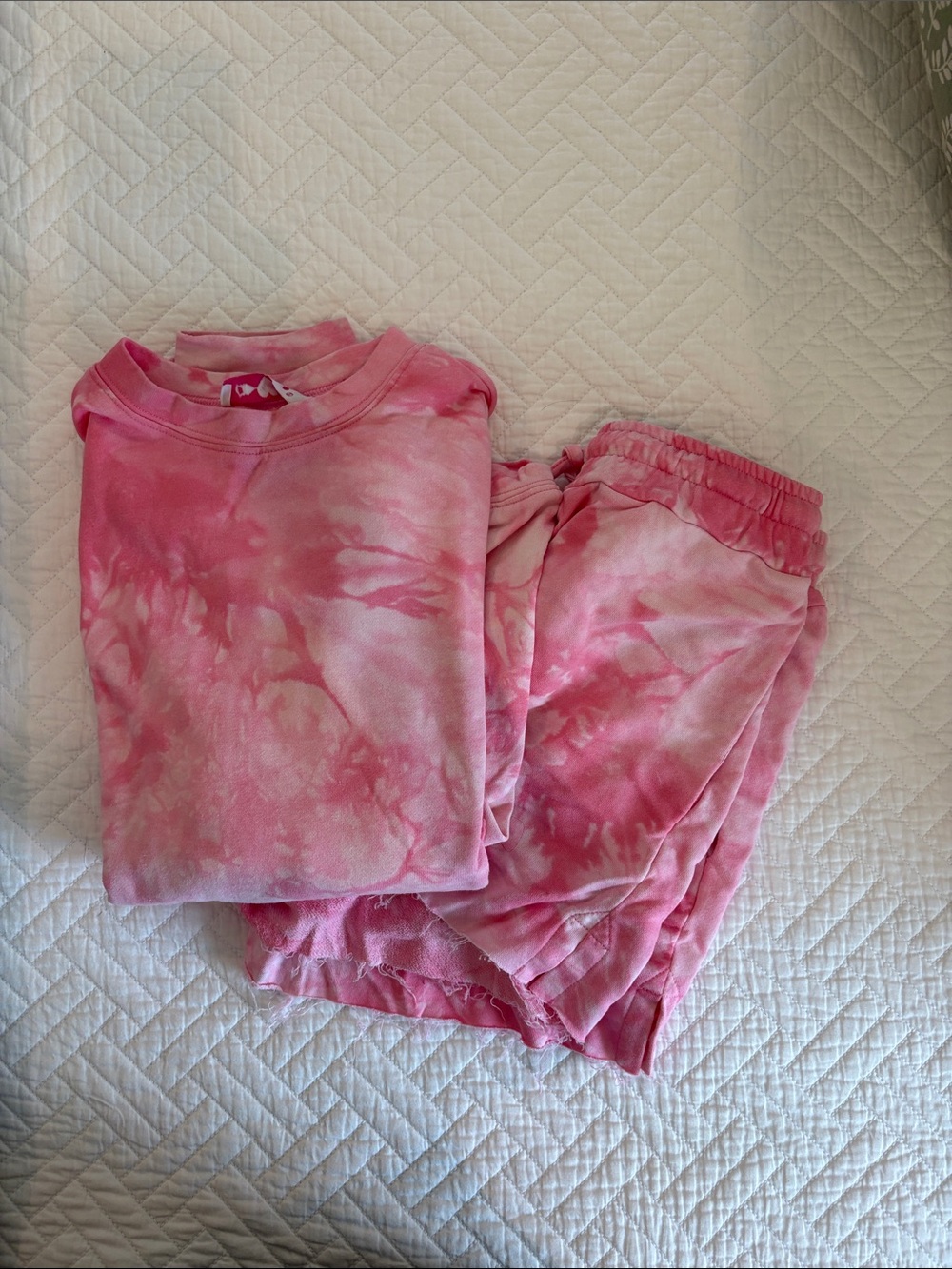 Buddy Love Pink Tie-Dye Sweatshirt & Shorts Lounge Set - S